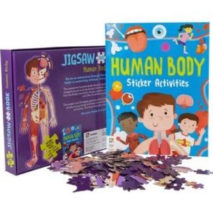 New Human Body 150-Piece Jigsaw Puzzle & 24-Page Sticker Book Set. Ages 4+